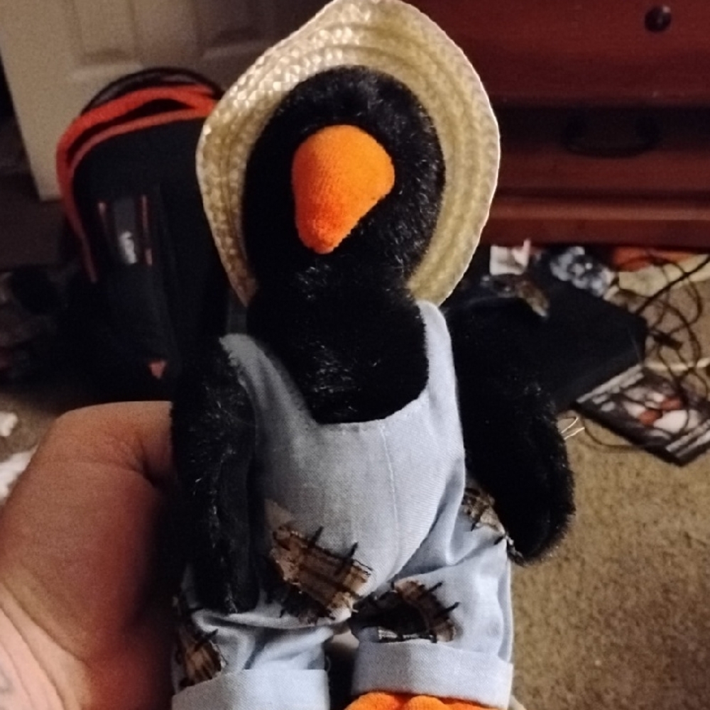 Ty Black and Orange Penguin in Blue Outfit
